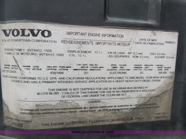 image for item K7962 2007 Volvo VNM semi truck