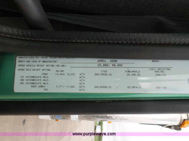 image for item K7962 2007 Volvo VNM semi truck