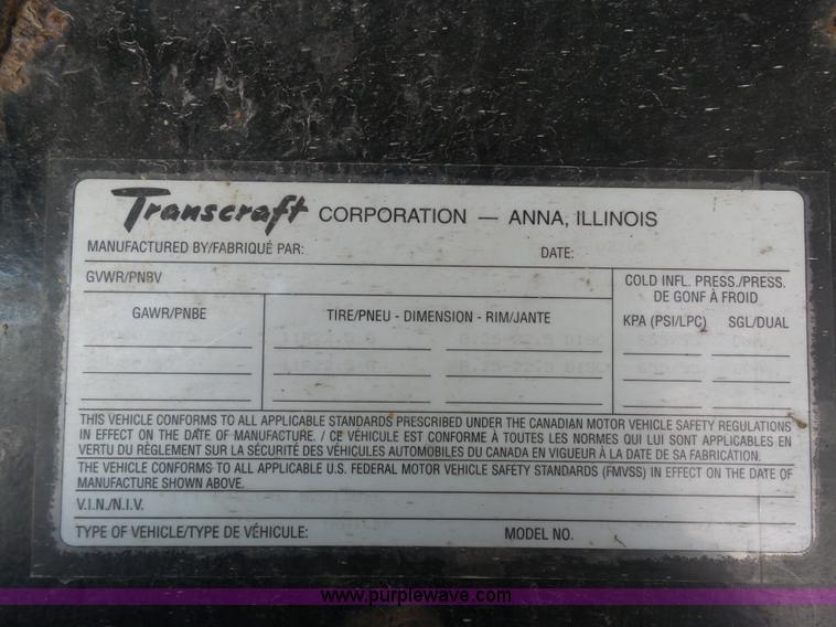 image for item K7989 2005 Transcraft TL-2000 flatbed trailer