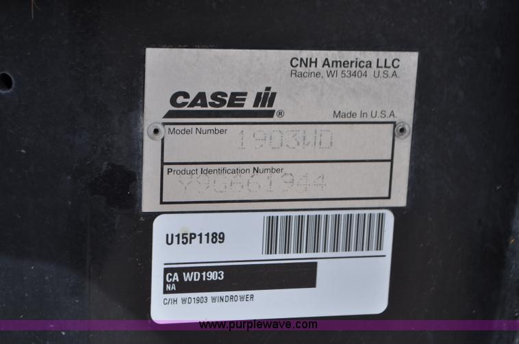 image for item G7377 2009 Case IH 1903WD self-propelled windrower