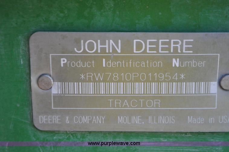 image for item G7378 1998 John Deere 7810 MFWD tractor