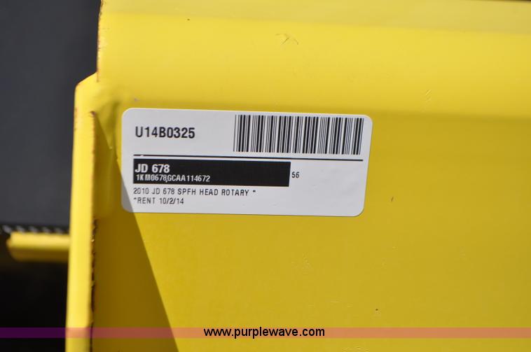 image for item G7394 2010 John Deere 678 rotary head