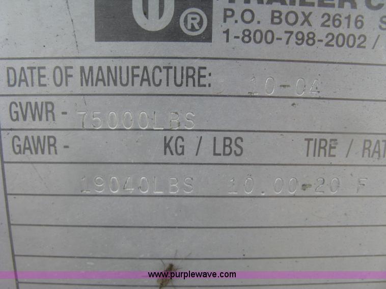 image for item J2834 2005 Wilson DWH-500 Pace Setter double hopper bottom grain trailer