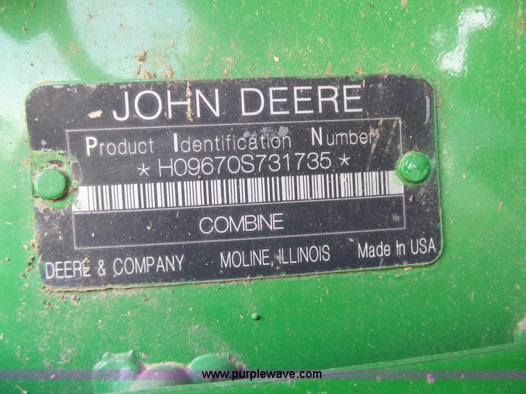 image for item K5171 2009 John Deere 9670 STS RWA combine