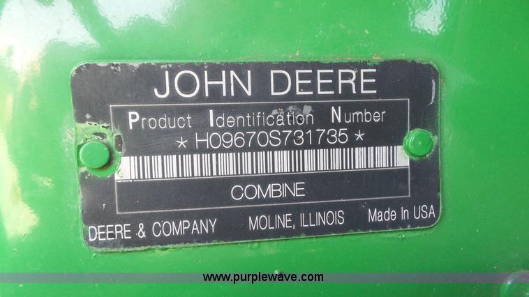image for item K5171 2009 John Deere 9670 STS RWA combine