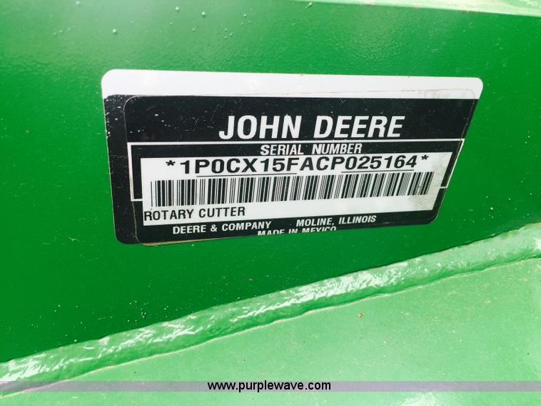 image for item K6542 2014 John Deere CX15 rotary mower