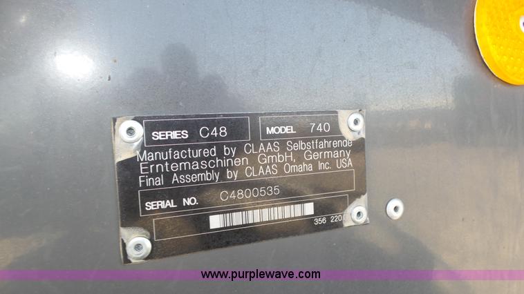 image for item K8262 2012 Claas Lexion 740 combine