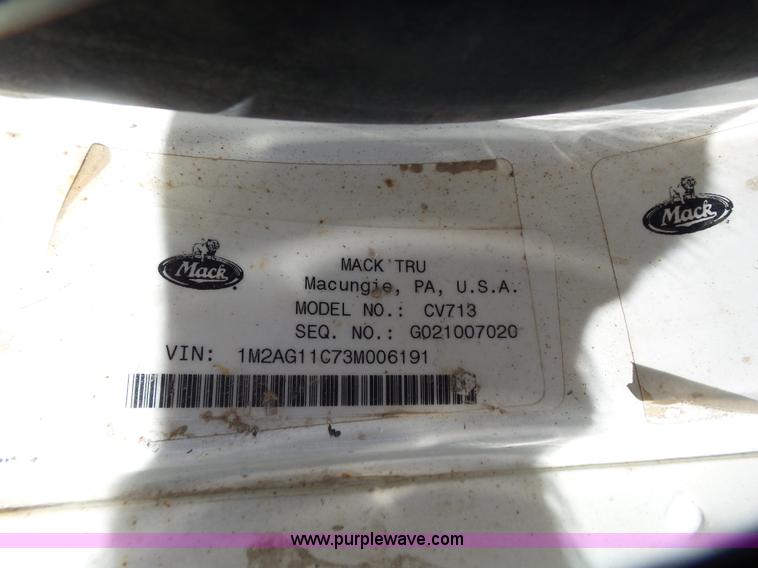 image for item K1388 2003 Mack CV713 Granite dump truck