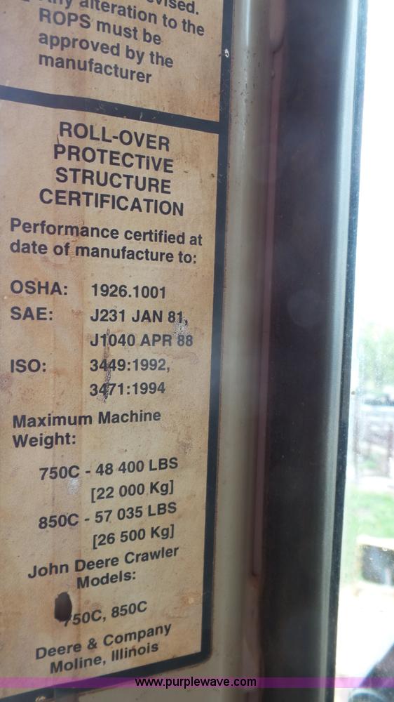 image for item K4515 1999 John Deere 850C WT Series I dozer