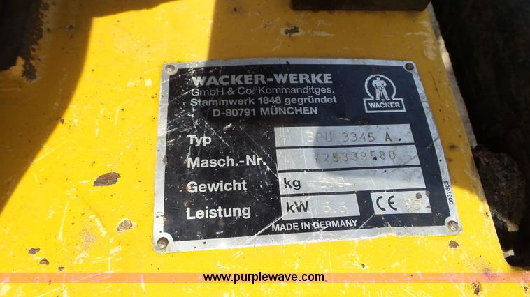 image for item K4674 Wacker BPU 3345A plate compactor