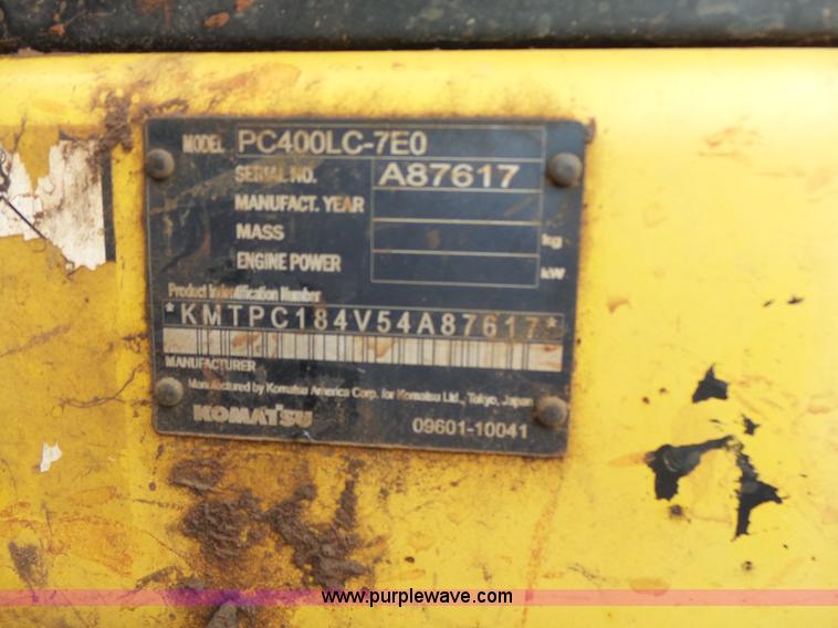 image for item K7233 2007 Komatsu PC400LC-7 excavator