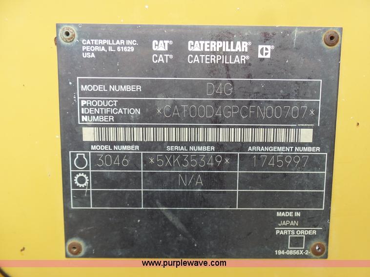 image for item K7929 2003 Caterpillar D4G dozer