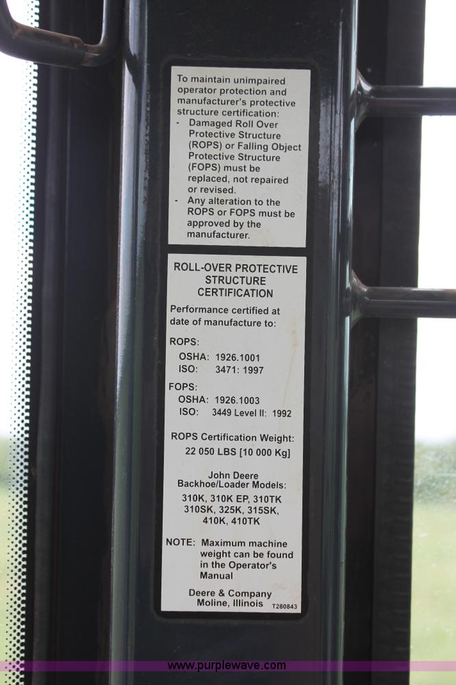 image for item K8902 2012 John Deere 310SK backhoe