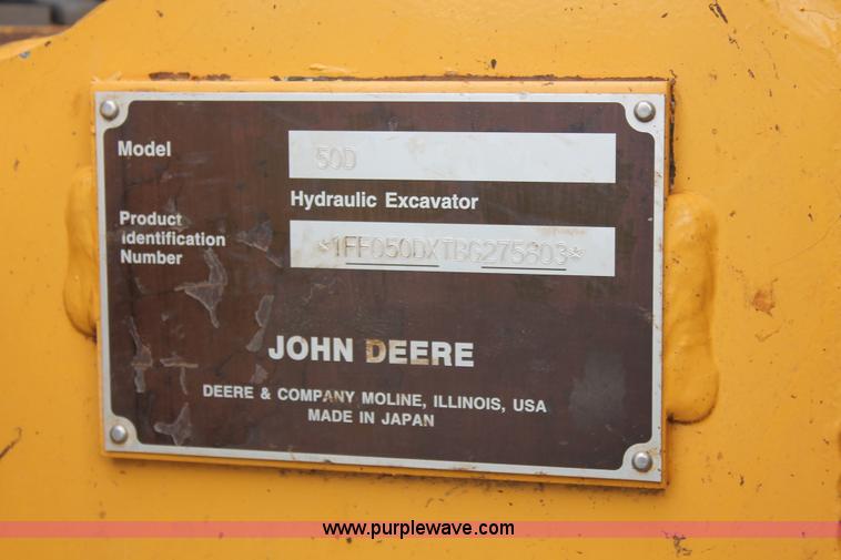 image for item K8903 2011 John Deere 50D mini excavator