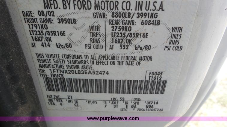 image for item L2146 2003 Ford F250 Super Duty SuperCab pickup truck