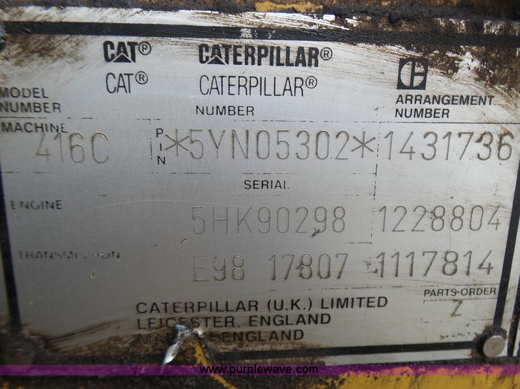 image for item L5499 1998 Caterpillar 416C backhoe