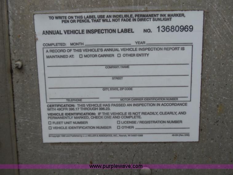 image for item L5778 1998 Shop built dry van trailer