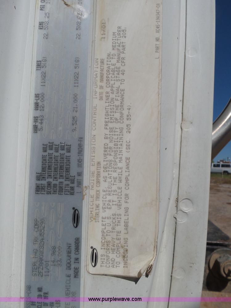 image for item L5825 2002 Sterling M7500 Acterra service truck with crane