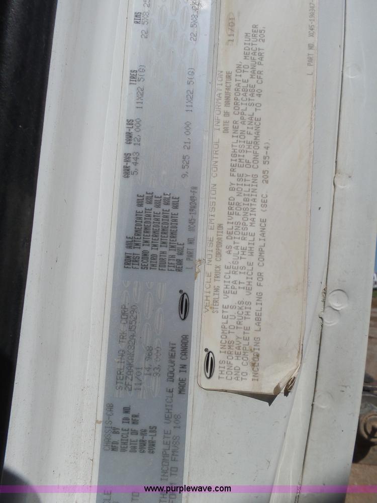 image for item L5825 2002 Sterling M7500 Acterra service truck with crane