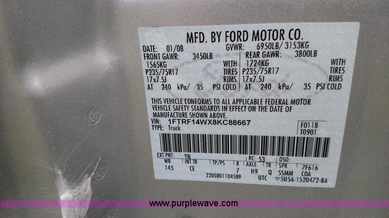 image for item BR9355 2008 Ford F150 XL pickup truck