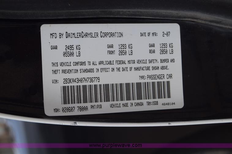 image for item BX9694 2007 Dodge Charger Police