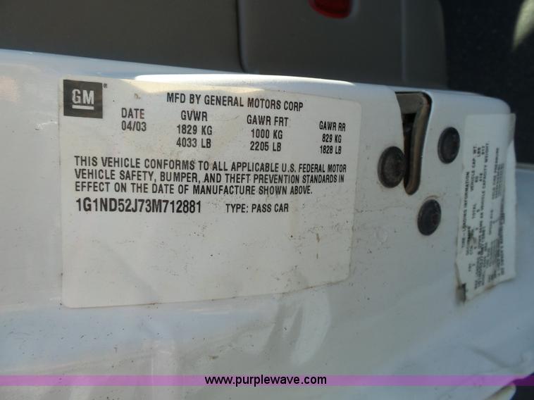 image for item J4971 2003 Chevrolet Malibu