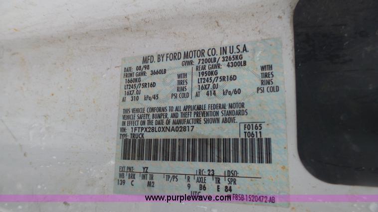 image for item K4170 1999 Ford F250 pickup truck