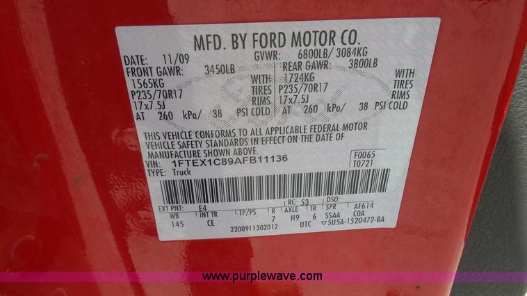 image for item K4517 2010 Ford F150 SuperCab pickup truck