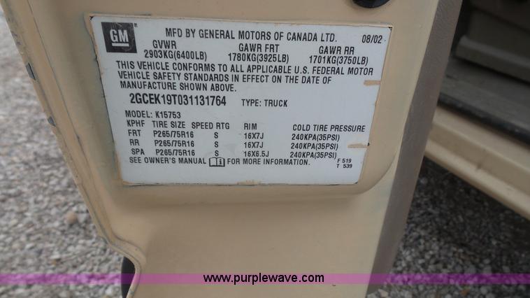 image for item K5193 2003 Chevrolet Silverado 1500 Ext. Cab pickup truck