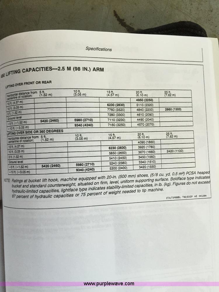 image for item K6698 1985 John Deere 490 excavator