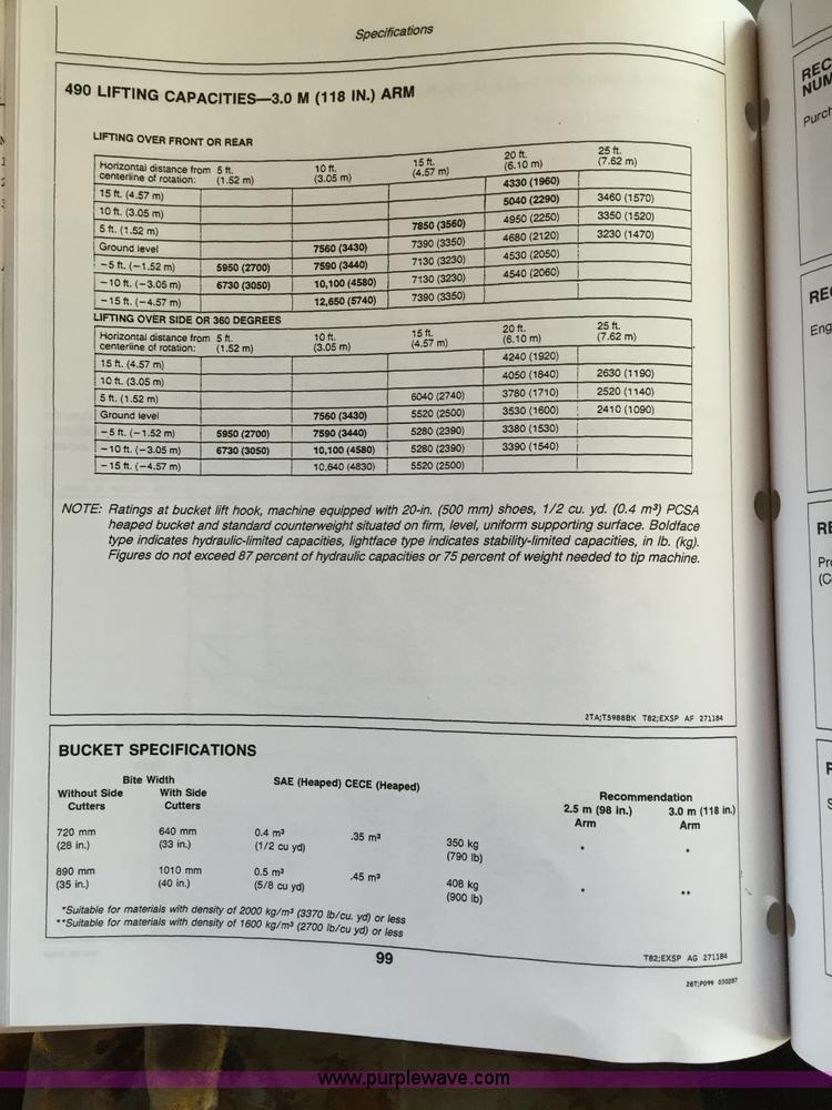 image for item K6698 1985 John Deere 490 excavator