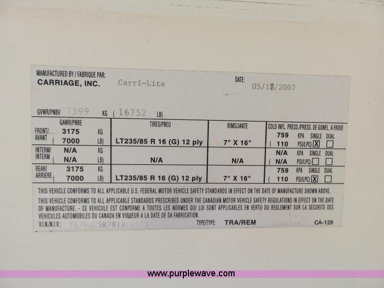 image for item K7192 2008 Carriage Carri-lite 36FDQ camper