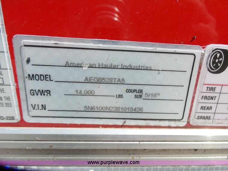 image for item K7207 2007 American Hauler Silver Hawk enclosed cargo trailer