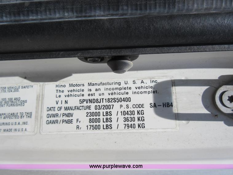 image for item K7900 2008 Hino 238 box truck