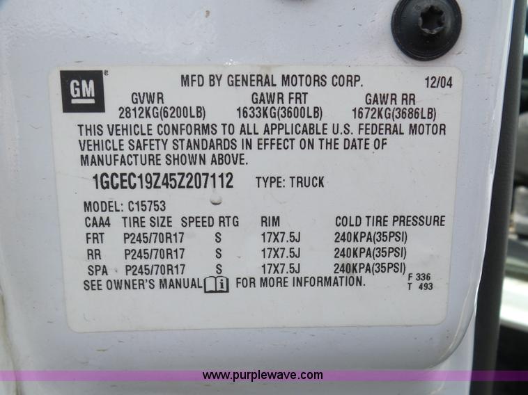 image for item K7955 2005 Chevrolet Silverado 1500 Ext. Cab pickup truck