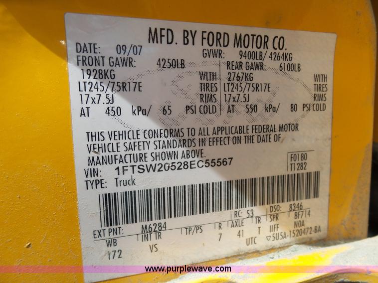 image for item K7960 2008 Ford F250 Super Duty Crew Cab pickup truck