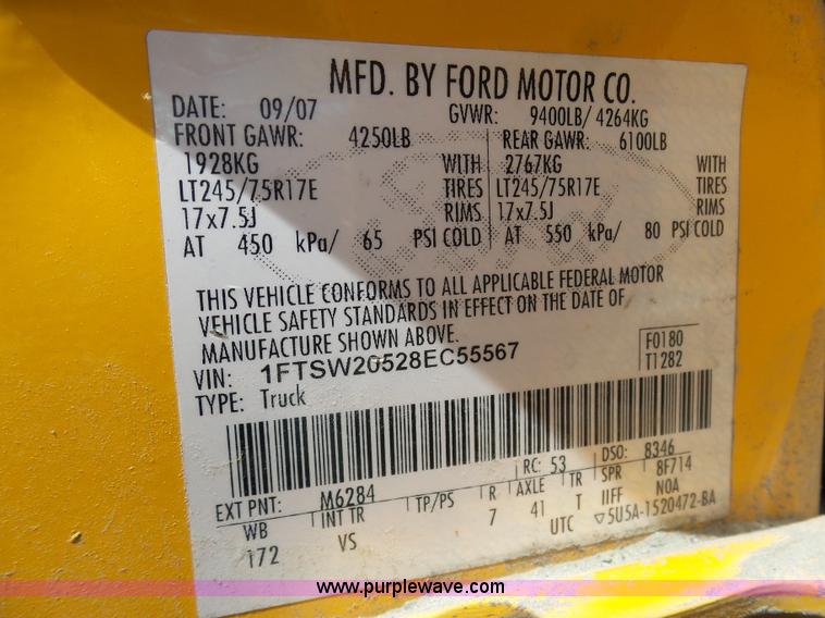 image for item K7960 2008 Ford F250 Super Duty Crew Cab pickup truck