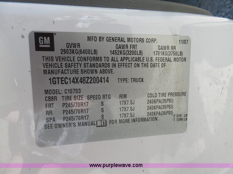 image for item L7035 2008 GMC Sierra 1500 pickup truck