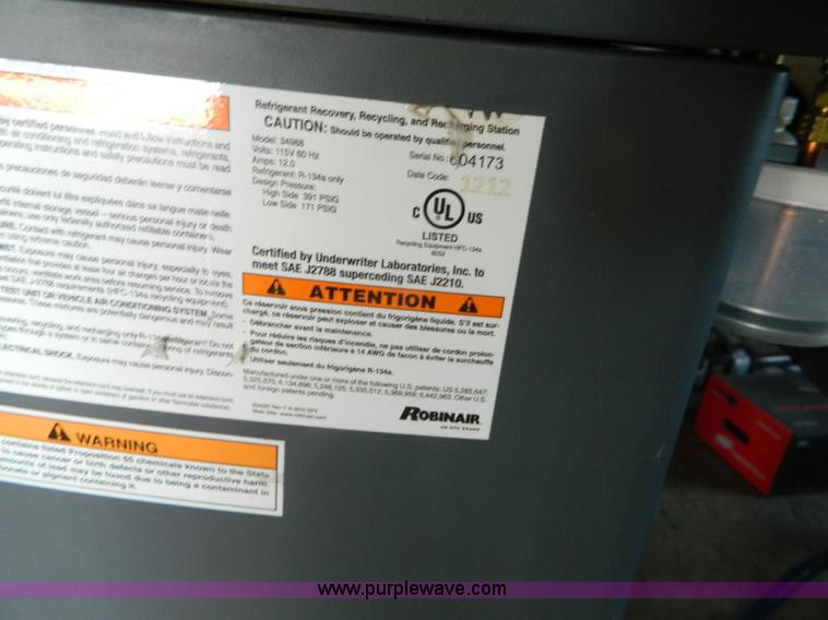 image for item BI9843 Robinair 34988 recovery/recycle/recharge unit