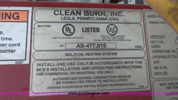 image for item BZ9280 Clean Burn CB-2500 oil heater