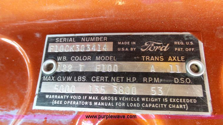 image for item K4108 1962 Ford F100 pickup truck