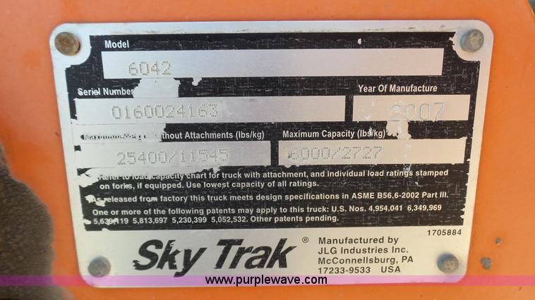 image for item K4121 2006 SkyTrak 6042 telehandler