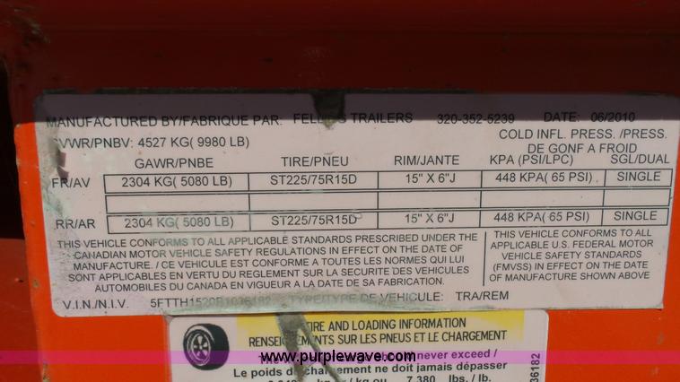 image for item K4126 2011 Felling tilt deck trailer