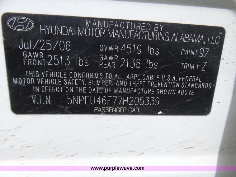 image for item AR9328 2007 Hyundai Sonata