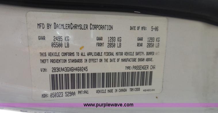 image for item BZ9553 2006 Dodge Charger