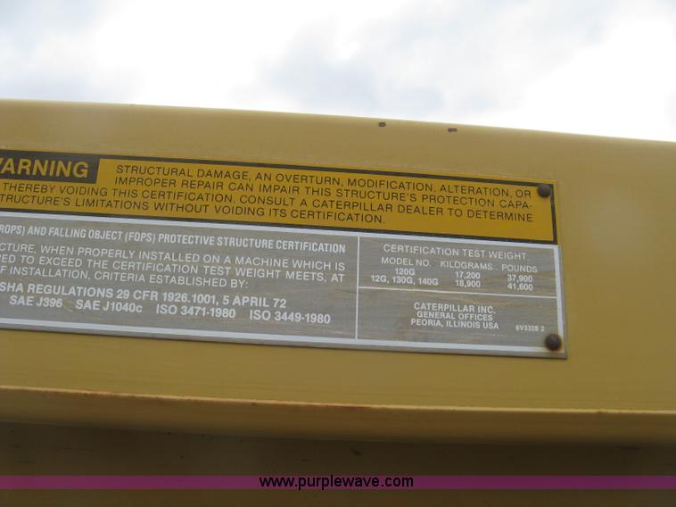 image for item J2824 1989 Caterpillar 120G motor grader