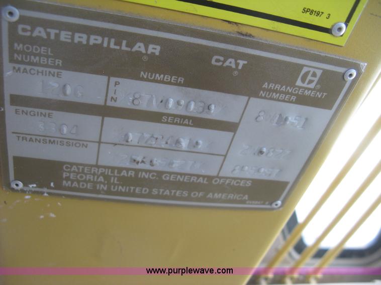image for item J2824 1989 Caterpillar 120G motor grader