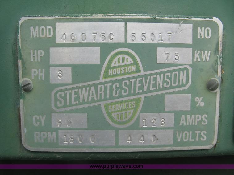 image for item J2825 Stewart & Stevenson 4GD75C generator