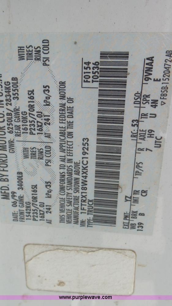 image for item L2093 1999 Ford F150 SuperCab pickup truck