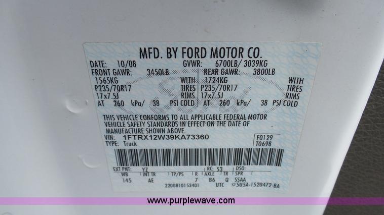 image for item L2132 2009 Ford F150 SuperCab pickup truck